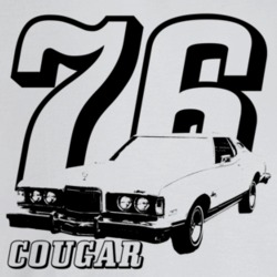 1976 Cougar Three Quarter Angle View With Year And Model Name Light Co