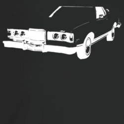 1976 Cougar Three Quarter Angle View Dark Color T Shirt