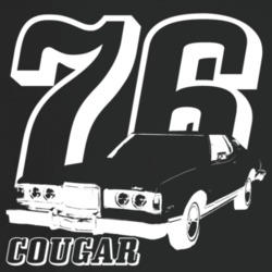 1976 Cougar Three Quarter Angle View With Year And Model Name Dark Col