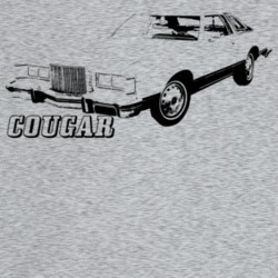 1977 Cougar Three Quarter Angle View With Model Name Light Color T Shi