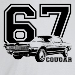 1967 Cougar Three Quarter Angle View With Year And Model Name Light Co