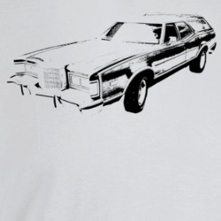 1977 Cougar Villager Wagon Three Quarter Angle View Light Color T Shir