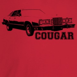 1978 Cougar Three Quarter Angle View With Model Name Light Color T Shi