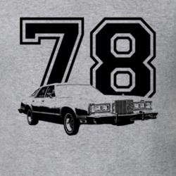 1978 Cougar Three Quarter Angle View With Year Light Color T Shirt
