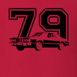 1979 Cougar Three Quarter Angle View With Year Light Color T Shirt