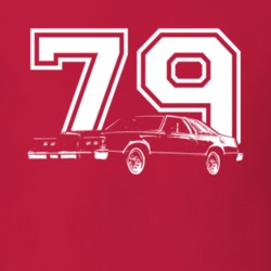 1979 Cougar Three Quarter Angle View With Year Dark Color T Shirt