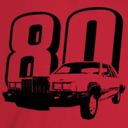 1980 Cougar Three Quarter Angle View With Year Light Color T Shirt