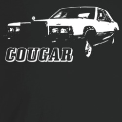 1980 Cougar Three Quarter Angle View Dark Color T Shirt