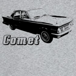 1960 Comet Three Quarter Angle View With Model Name Light Color T Shir