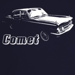 1960 Comet Three Quarter Angle View With Model Name Dark Color T Shirt