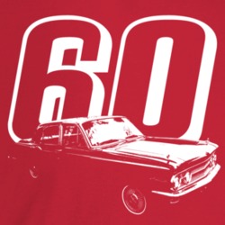 1960 Comet Three Quarter Angle View With Year Dark Color T Shirt