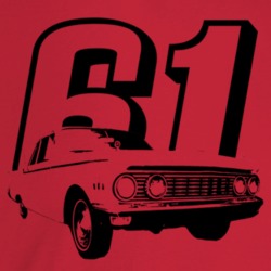 1961 Comet Three Quarter Angle View With Year Light Color T Shirt