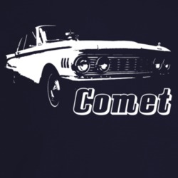 1961 Comet Three Quarter Angle View With Model Name Dark Color T Shirt