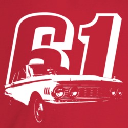 1961 Comet Three Quarter Angle View With Year Dark Color T Shirt