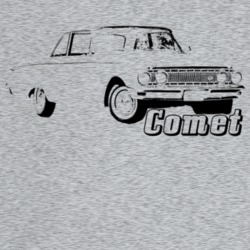 1962 Comet Three Quarter Angle View With Model Name Light Color T Shir