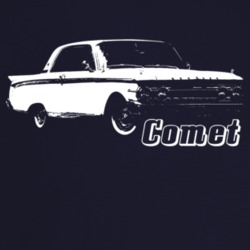 1962 Comet Three Quarter Angle View With Model Name Dark Color T Shirt