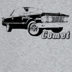 1963 Comet Three Quarter Angle View With Model Name Light Color T Shir
