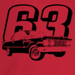 1963 Comet Three Quarter Angle View With Year Light Color T Shirt