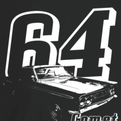 1964 Comet Three Quarter Angle View With Year And Model Name Dark Colo