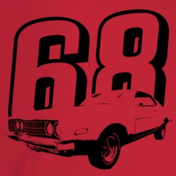 1968 Comet Three Quarter Angle View With Year Light Color T Shirt