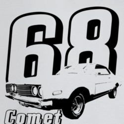 1968 Comet Three Quarter Angle View With Year And Model Name Light Col