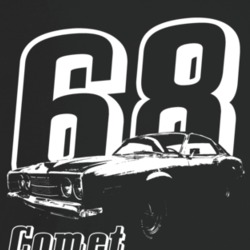 1968 Comet Three Quarter Angle View With Year And Model Name Dark Colo