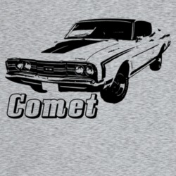 1969 Comet Three Quarter Angle View With Model Name Light Color T Shir