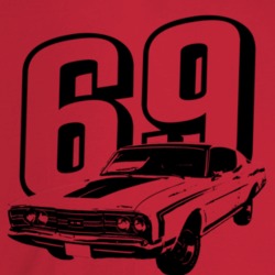1969 Comet Three Quarter Angle View With Year Light Color T Shirt