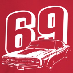 1969 Comet Three Quarter Angle View With Year Dark Color T Shirt
