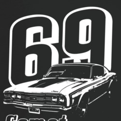 1969 Comet Three Quarter Angle View With Year And Model Name Dark Colo