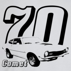 1970 Comet Three Quarter Angle View With Year And Model Name Light Col