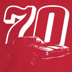1970 Comet Three Quarter Angle View With Year Dark Color T Shirt