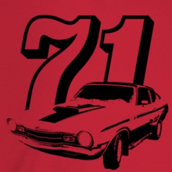 1971 Comet Three Quarter Angle View With Year Light Color T Shirt