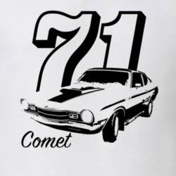 1971 Comet Three Quarter Angle View With Year And Model Name Light Col