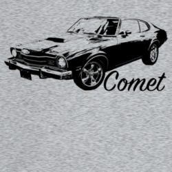 1972 Comet Three Quarter Angle View With Model Name Light Color T Shir