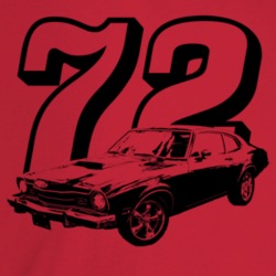1972 Comet Three Quarter Angle View With Year Light Color T Shirt