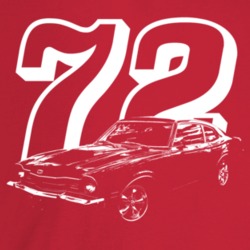 1972 Comet Three Quarter Angle View With Year Dark Color T Shirt