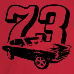 1973 Comet Three Quarter Angle View With Year Light Color T Shirt