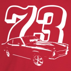 1973 Comet Three Quarter Angle View With Year Dark Color T Shirt