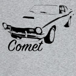 1974 Comet Three Quarter Angle View With Model Name Light Color T Shir