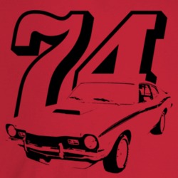 1974 Comet Three Quarter Angle View With Year Light Color T Shirt