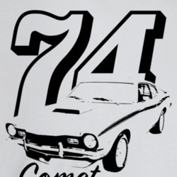 1974 Comet Three Quarter Angle View With Year And Model Name Light Col