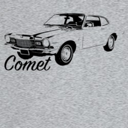 1975 Comet Three Quarter Angle View With Model Name Light Color T Shir