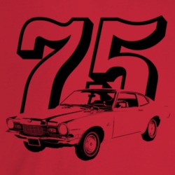 1975 Comet Three Quarter Angle View With Year Light Color T Shirt