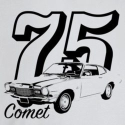 1975 Comet Three Quarter Angle View With Year And Model Name Light Col