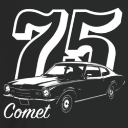 1975 Comet Three Quarter Angle View With Year And Model Name Dark Colo