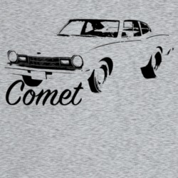 1976 Comet Three Quarter Angle View With Model Name Light Color T Shir