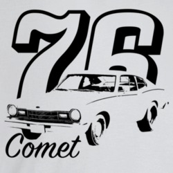 1976 Comet Three Quarter Angle View With Year And Model Name Light Col