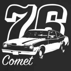 1976 Comet Three Quarter Angle View With Year And Model Name Dark Colo