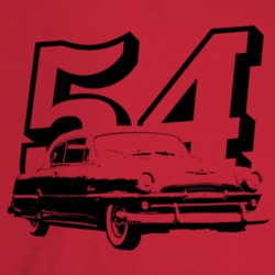 1954 Belvedere Three Quarter Angle View With Year Light Color T Shirt